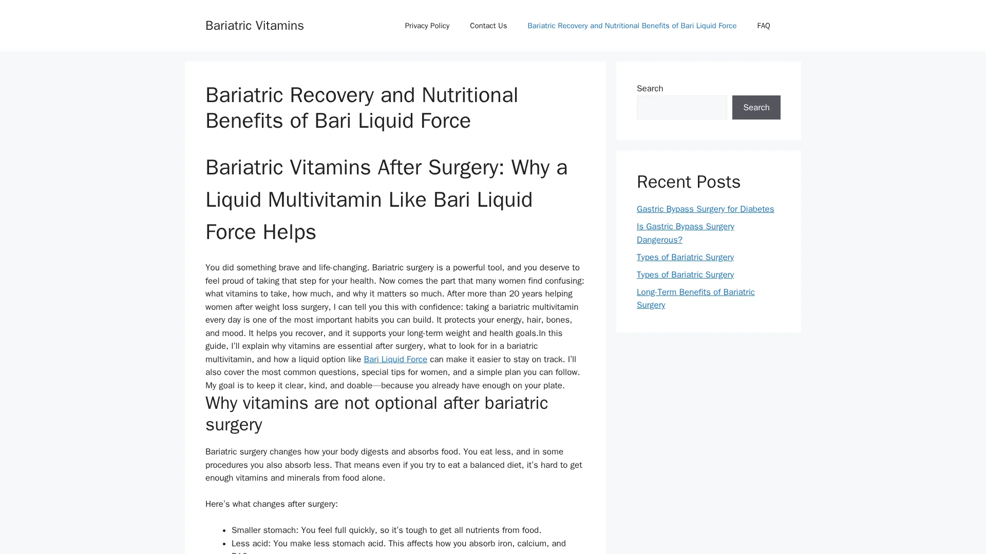 Bariatric Vitamins gastric sleeve regimen